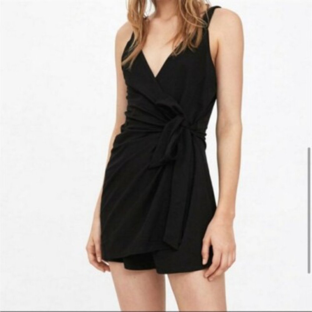 Zara | Soft Surplice Wrap Tortoise Shell O-ring Dress